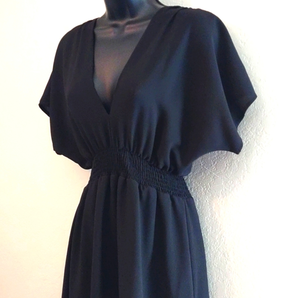 Women's black size small high low ruffle dress - Picture 1 of 7